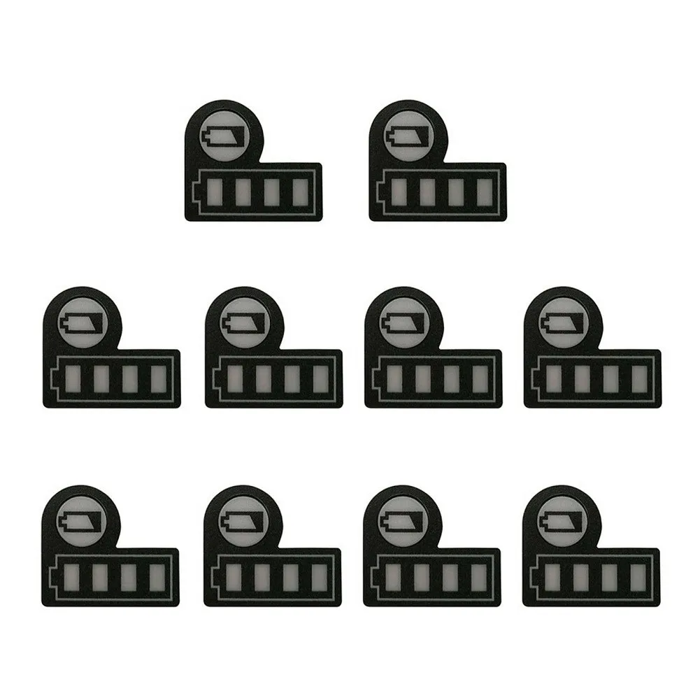 

10pcs Battery LED Key Sticker Black Paper Button Sticker For 18V 14.4V Lithium Battery BL1830 BL1430 Power Tool Accessory
