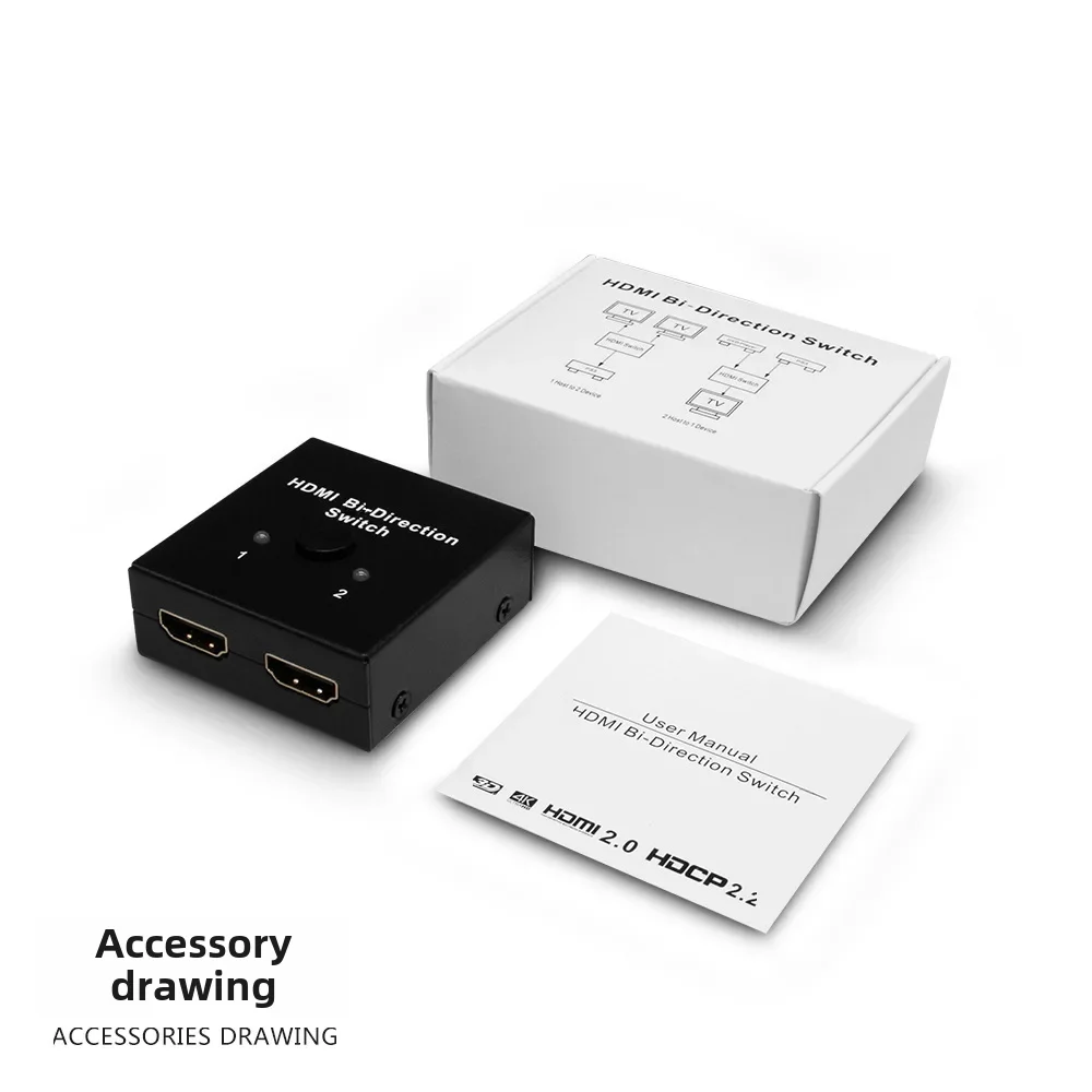 고화질 4k HDMI 스위처 스플리터, 1 인 2 아웃 컴퓨터 TV 분할 화면 스위처, 네트워킹 도구 데이터 변속기