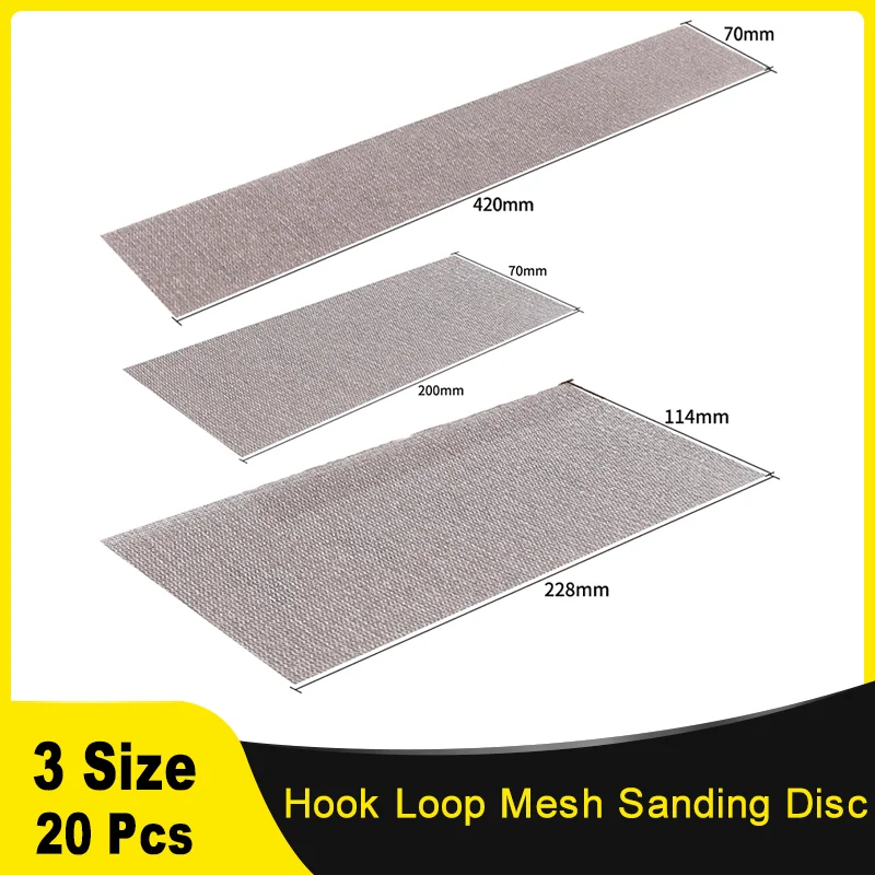 20 Pcs Hook and Loop Mesh Sanding Disc Grit Assortment Mesh 80-320# Sanding Screen Sheets sanding discs sandpaper set polish sand paper sandpaper tools mini sandpaper kit sander pads for Auto Wood Drywall Metal