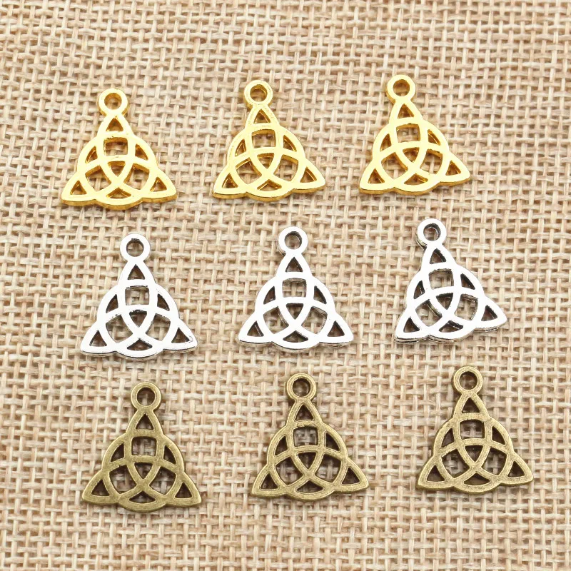16x14mm 30pcs Bronze Gold Antike Silber Überzogene Dreieckigen Symbole Handgemachte Charme Anhänger: DIY für armband halskette