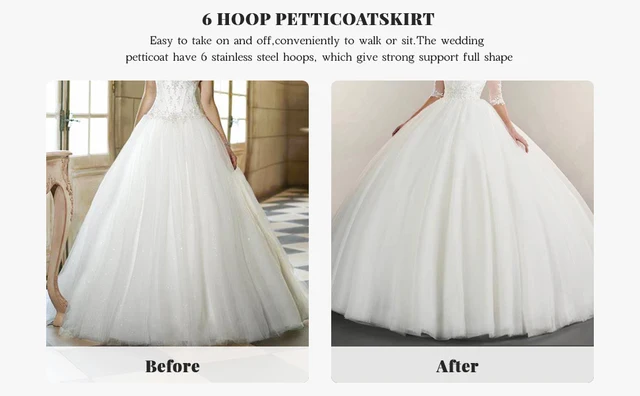 Petticoats Bottom Skirts Full Shape 6 Hoop Skirt Ball Gown