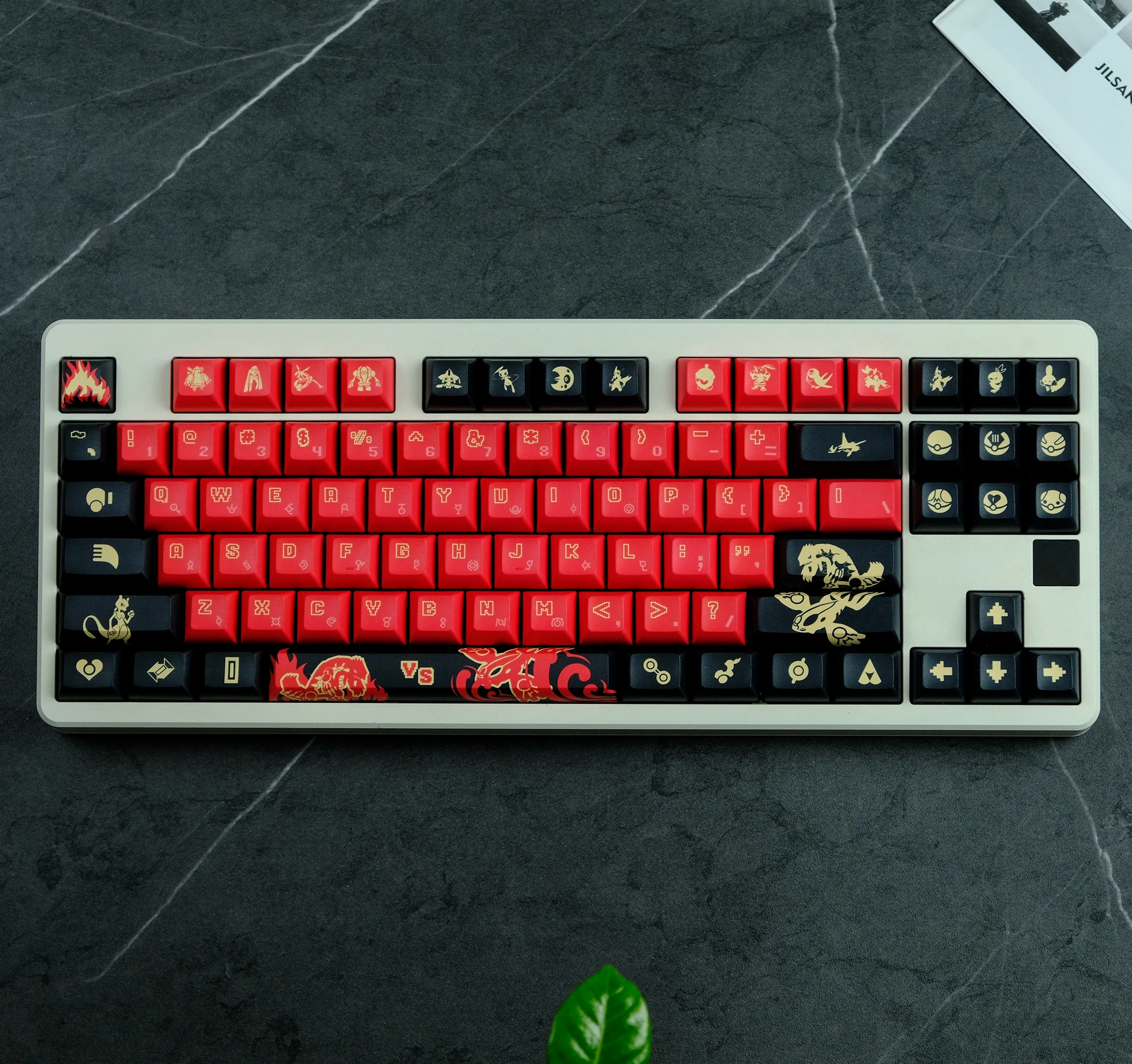 Teclas Groudon Keycaps Kca Perfil Pbt Dye Sublimação Teclado Mecânico Keycap para Interruptor mx Iso Digite 61 64 75 84 87 980 143 - Imagem 5