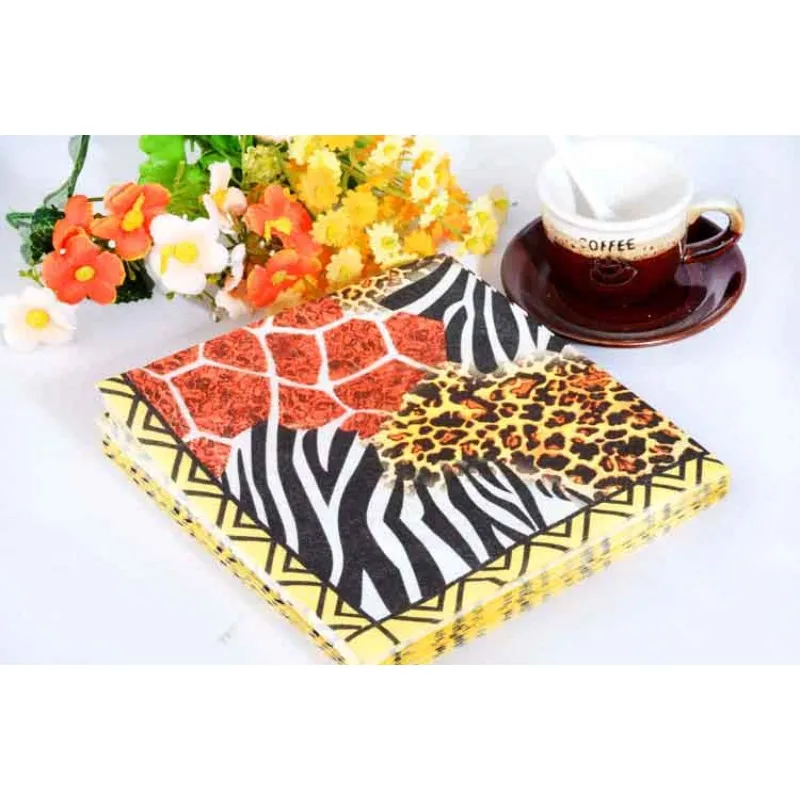 Stampa Leopardata Zebra Print Series Tovagliolo Stampato Tovaglietta Paper Party Wine Glass Paper Cafe Paper Pasta Di Legno 20 Pezzi/Pac 2 Strati 33Cm
