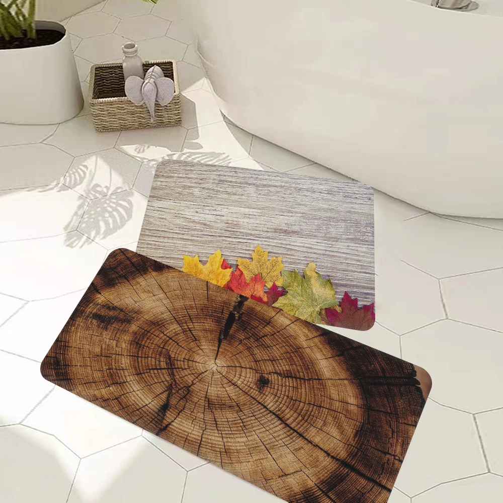 

Wood Pattern Floor Mat Bath Mat Nordic Style Home Doormat Bathroom-Toilet Mats Bedroom Welcome Doormat