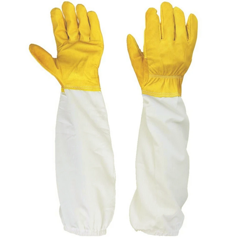 

1Pair Soft Hand, Straight Thumb Beekeeper Yellow Gloves Easy Install Easy To Use