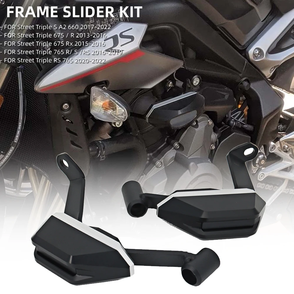 

For Street Triple 765S 765R 765RS RS765 675Rx 675R Motorcycle Engine Guard Anti Crash Frame Slider Kit Falling Protector Cover