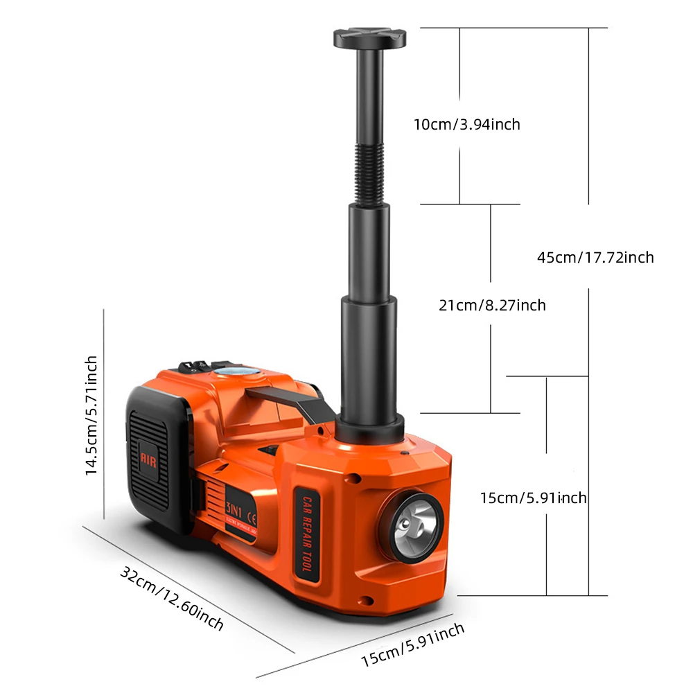 Podofo 3-in-1 Elektrischer Hydraulischer Wagenheber 5 Tonnen 12V DC Kompaktes Notfall-Reifenwechsel-Set Notfall-Autohebevorrichtung – Detail 13