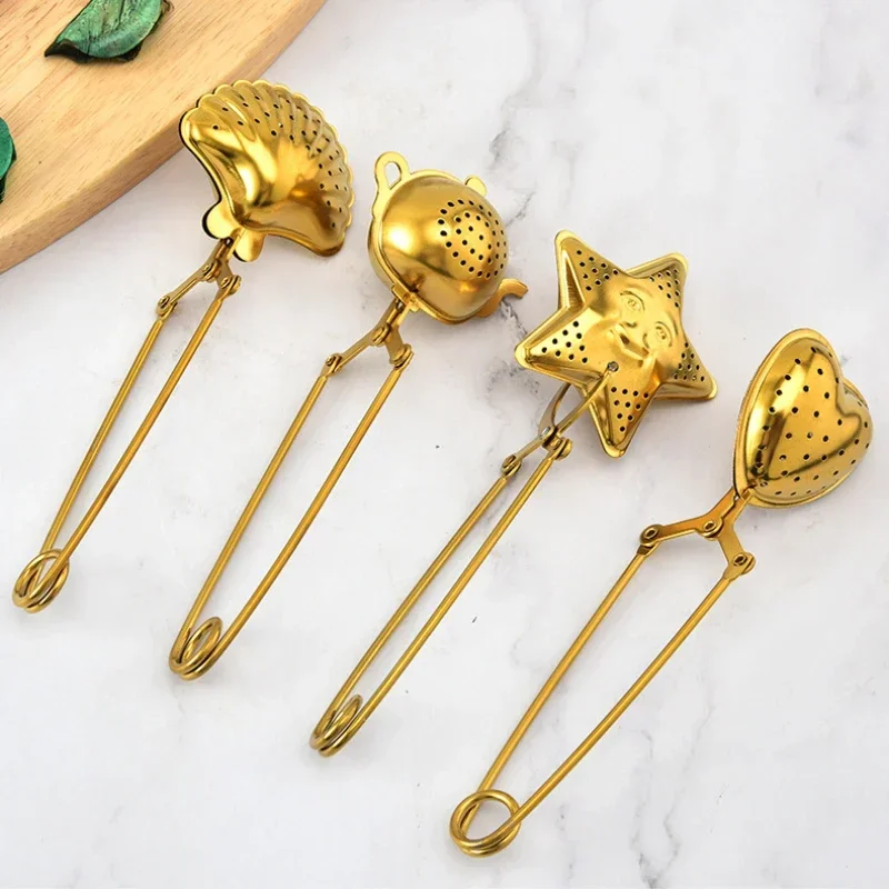 Stainless Steel Gold Tea Infuser Sphere Mesh Strainer Coffee Diffuser Handle Ball Herb Spice Filter Tea Bag Difusor Kitchen Tool