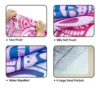 Sand Proof Beach Blanket with Corner Pockets and Mesh Bag for Beach Party,Travel,Camping,Watercolor Sky Blue Light Pink Mandala 4