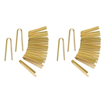100Pcs Tongs Disposable Cooking Utensils Mini Bamboo Tongs Natural Toast Tongs For Cooking