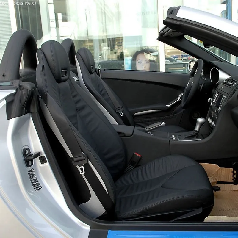 Fundas de asiento de coche personalizadas, accesorios de piel sintética para Mercedes Benz SLK R171 Roadster 2004, 20005, 2006, 2007, 2008, 2009, 2010, 2011