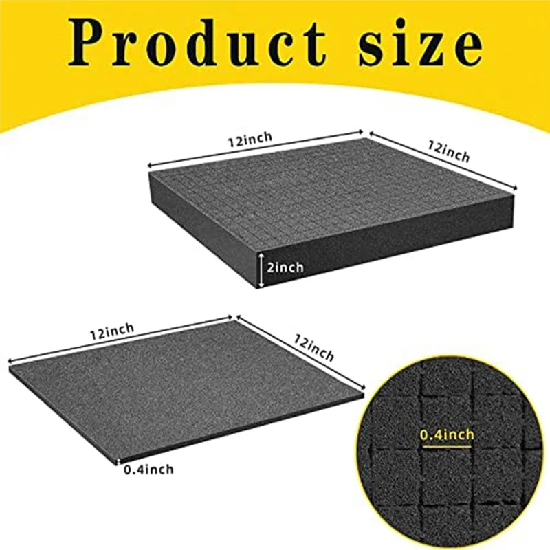 Grid Foam Cube-Foam 2 Pieces 300x300x50mm/2 Pieces 300x300x10mm Tool Box Camera Case Foam Case Insert Tool tool case tool box toolbox foam