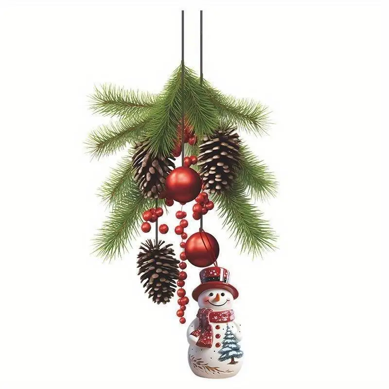 Christmas Snowman Pine Cone Wall Sticker Home Decoration Christmas Self-adhesive Wall Sticker Shop Window Christmas DecorSticker