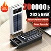 200000mAh Solar Power Bank Super Fast Charging Ultra High Capacity 4 Wire Digital Display External Battery For iphone 15 Xiaomi 1
