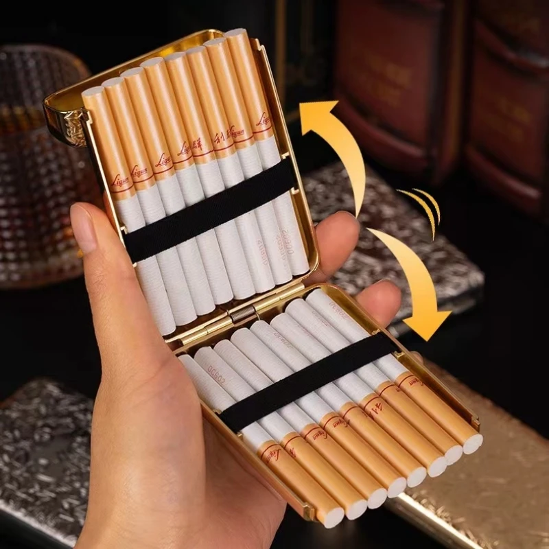 New Luxury Vintage Engraved Cigarette Case Shelby Container Pocket  Cigarette Case Holder Cigarette Storage Box Men‘s Gift