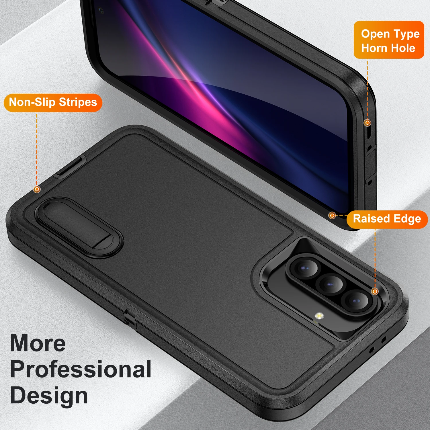 Ultimate 3-in-1 Heavy Armor Phone Case with Hard Plastic Frame and TPU Silicone Back Cover