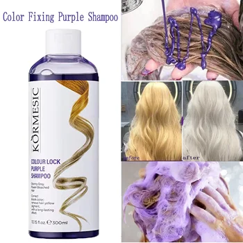 300Ml Fissaggio del colore Shampoo viola Blocco Copertura del colore Capelli grigi Dissolvenza Giallo Dopo la candeggina Tinture per capelli Cura non irritante a lunga durata