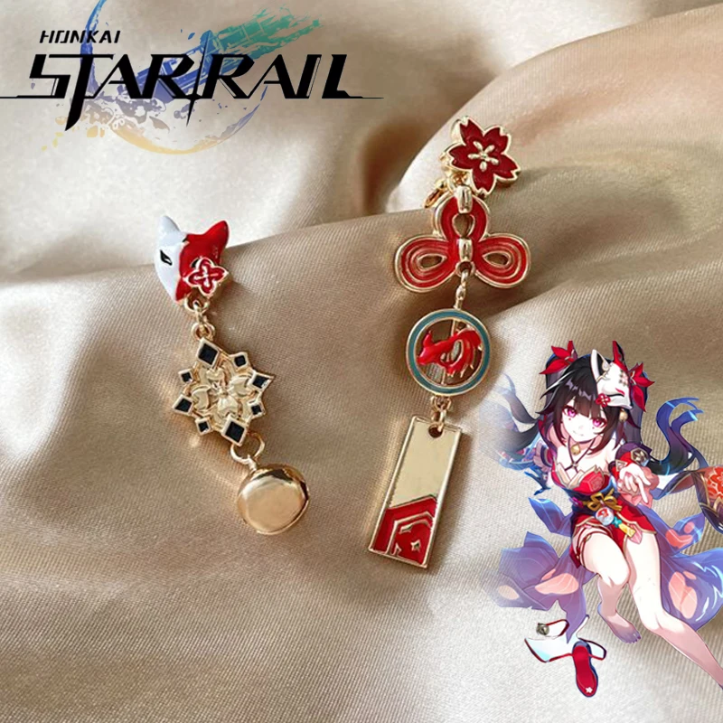 

Игрушка Honkai звезда рельс блестящая искусственная красная Подвеска из сплава ювелирные изделия зажимы для ушей серьги-гвоздики аксессуары