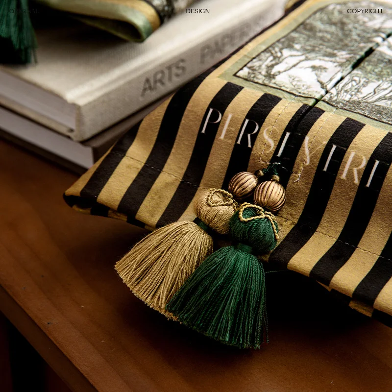Rectangular Velvet Tissue Box Cover for Vanity Countertop,Decorative Organizer,Retro Holder,Jungle Forest,Living Room 2