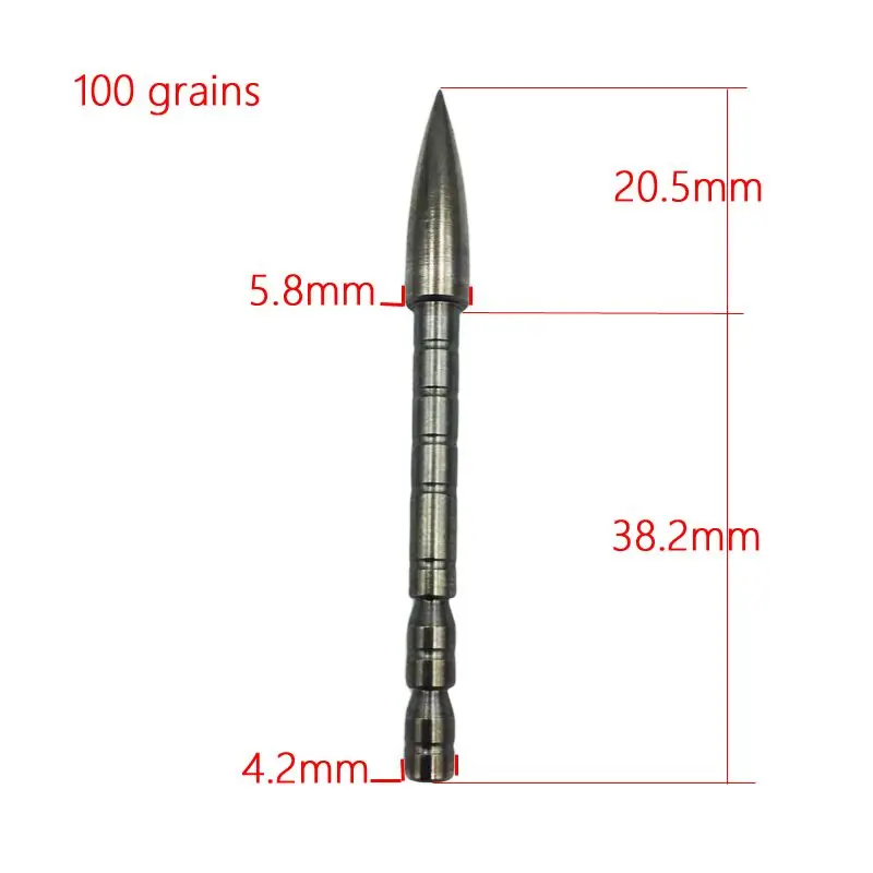 12PCS 4.2 mm Bullet Point Tip Arrow Head DIY 80 100 120 Grain For ID 4.2 mm Arrow Shaft Head Archery Accessory Bow