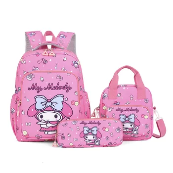 Simpatico set di zaini Hello Kitty per ragazze Borsa da scuola per alunni da 3 pezzi Astuccio Kuromi Grande capacità per bambini 6 12 anni cartone animato 1