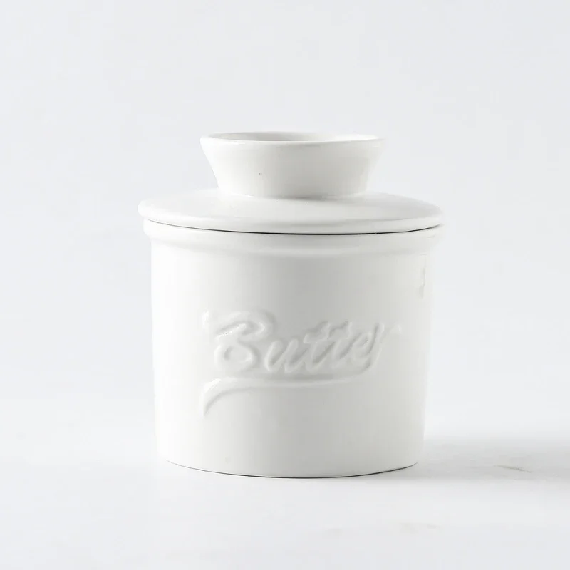 Multi Color Butter Crock with Lid Modern Round Ceramic Butter Holding Plates Keeper Cheese Storage Container Butter Storage Box