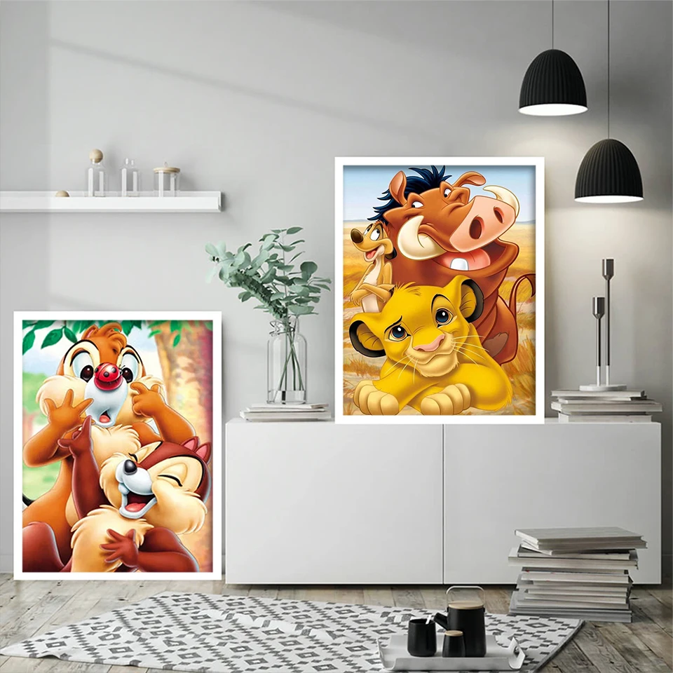 Disney The King Lion Cross Stitching Kits Simba Embroidery Tod Copper Cartoon Art Printed Canvas Needlework Chip Dale Child Gift cross stitch kit