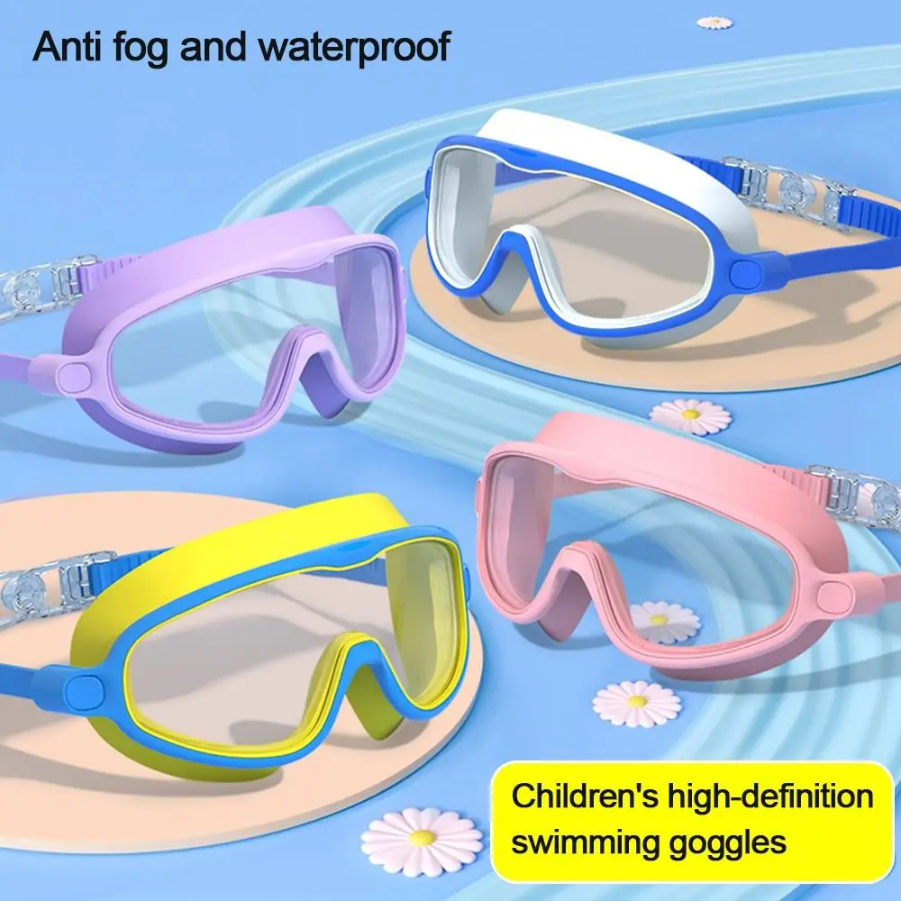 

Waterproof Anti-fog Kids Swimming Goggles Wide View Big Frame Swim Eyewear Unisex High Definition Eyeglasses