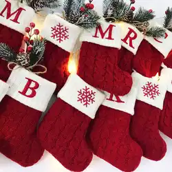 Christmas Alphabet Knitting Socks Christmas Tree Ornaments Christmas Decorations For Home 2022 Navidad Noel 2023 Xmas Gift