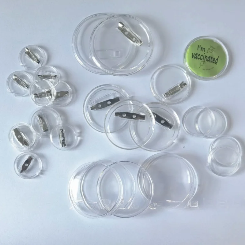 Badge Parts Badge Pin Button Making Supplies 10Pcs Handmade Acrylic Round Button Pin Badge Clear Kit Craft Painting DIY Making