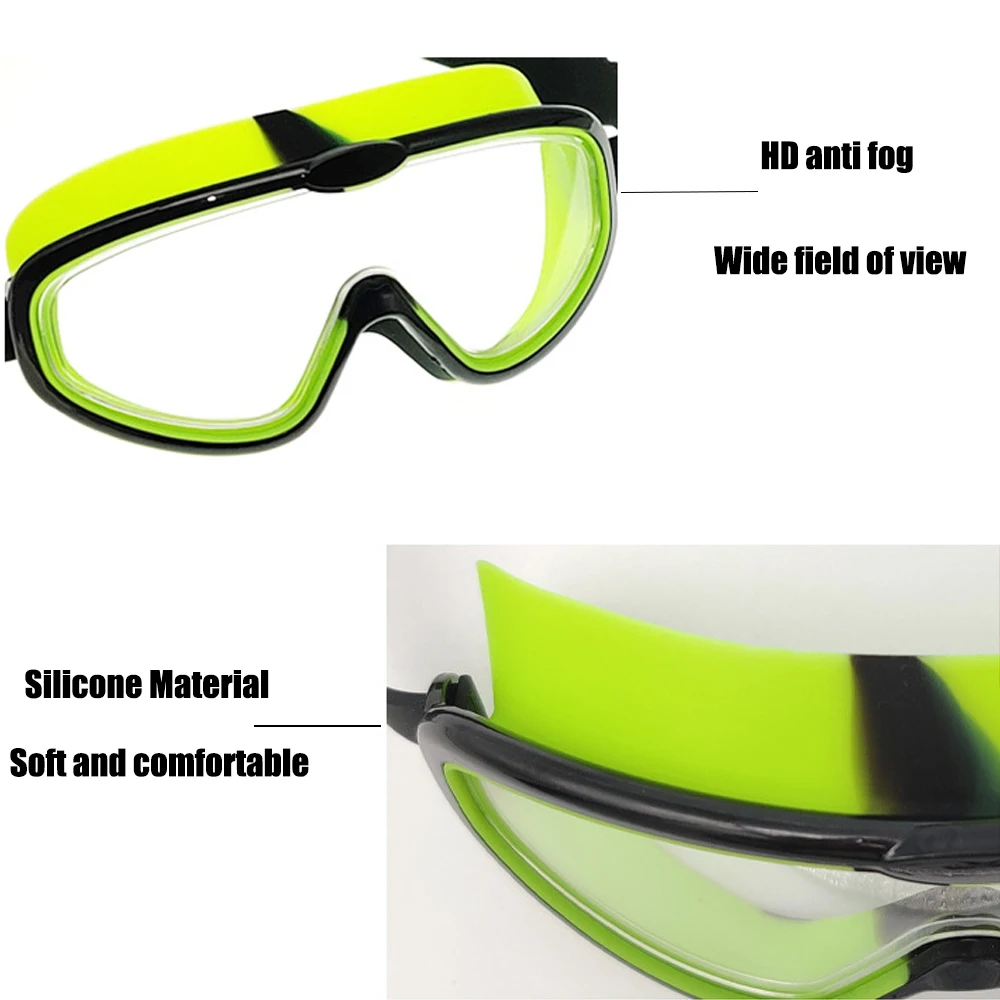 Waterproof Silicone Swimming Goggles For Kids Big Frame HD Swim Glasses Anti-Fog Eyewear Swim Accessories swimming goggles children safety goggles
