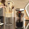 Automatic Lifting Makeup Brush Holder with Dustproof Lid Cosmetic Storage Box for Brushes,Lipsticks Makeup Organier for Vanity 1