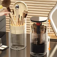 Automatic Lifting Makeup Brush Holder with Dustproof Lid Cosmetic Storage Box for Brushes,Lipsticks Makeup Organier for Vanity 1