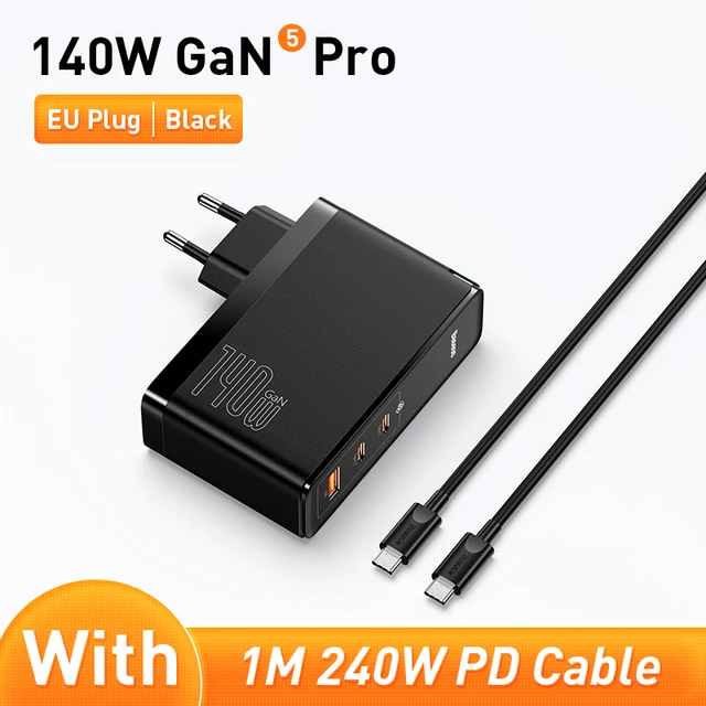  Baseus 140W GaN Charger USB Type C PD3.1 Fast Charge For Macbook Tablet Quick Charge 4.0 3.0 Phone Charger For iPhone 14 13 12 