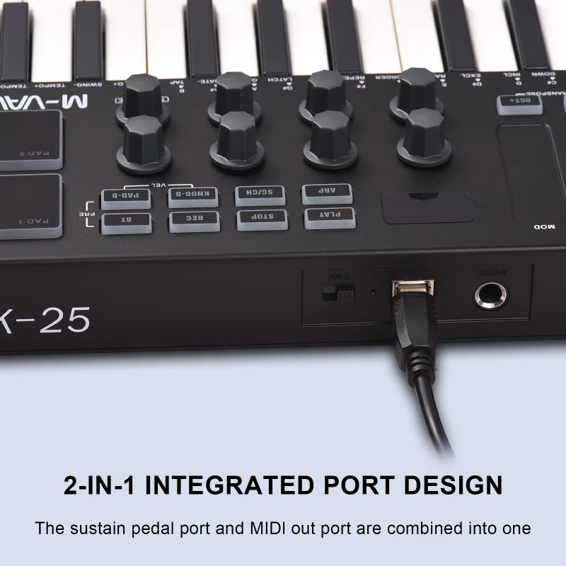 25-Key MIDI Control Keyboard Mini Portable USB Musical Instrument