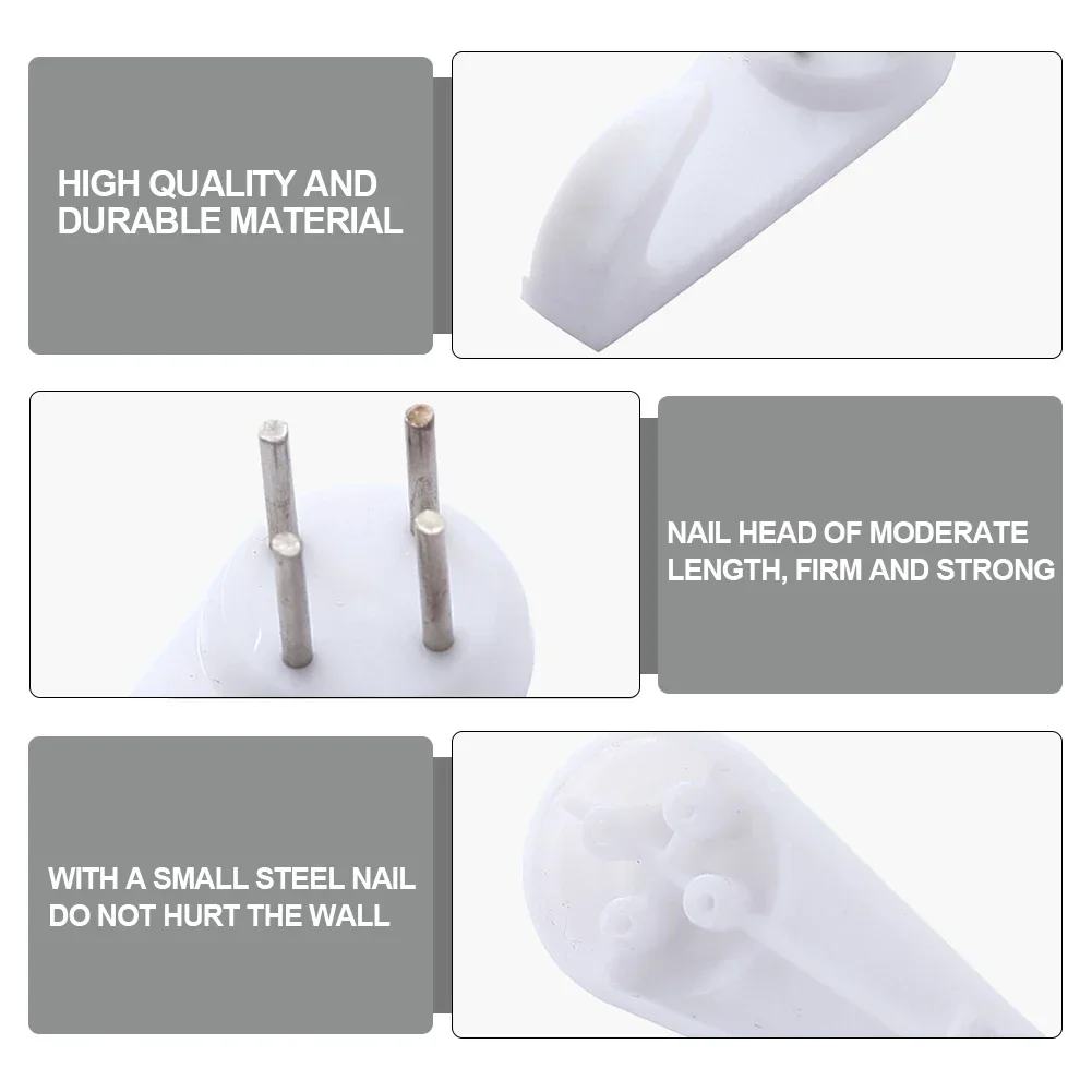 20Pcs Invisible Nail Screws Wall Hooks Picture Hangers Traceless Photo Hook Multi Function Picture Painting Frame Hanger wall hooks picture frame hangers hanging hooks