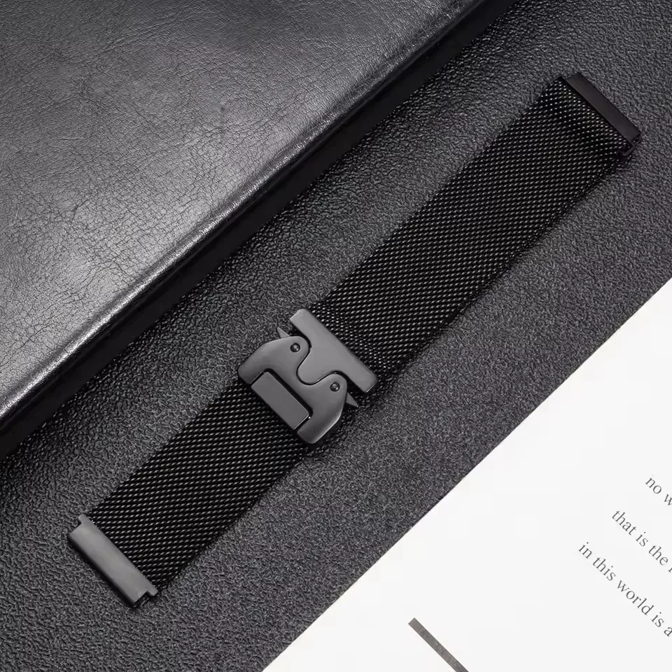 Stainless Steel 22mm Milanese Loop Watch Strap in Silver
