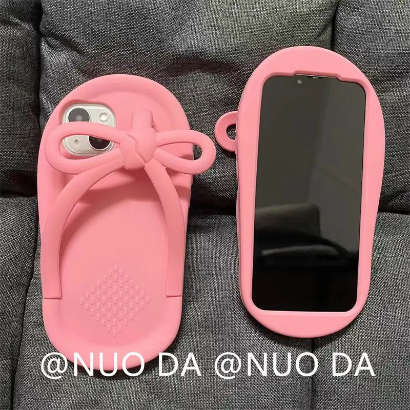 

IPhone 13 phone case iPhone 12pro pink bow slipper anti drop 11 new xsmax silicone xr soft bag explosion-proof screen