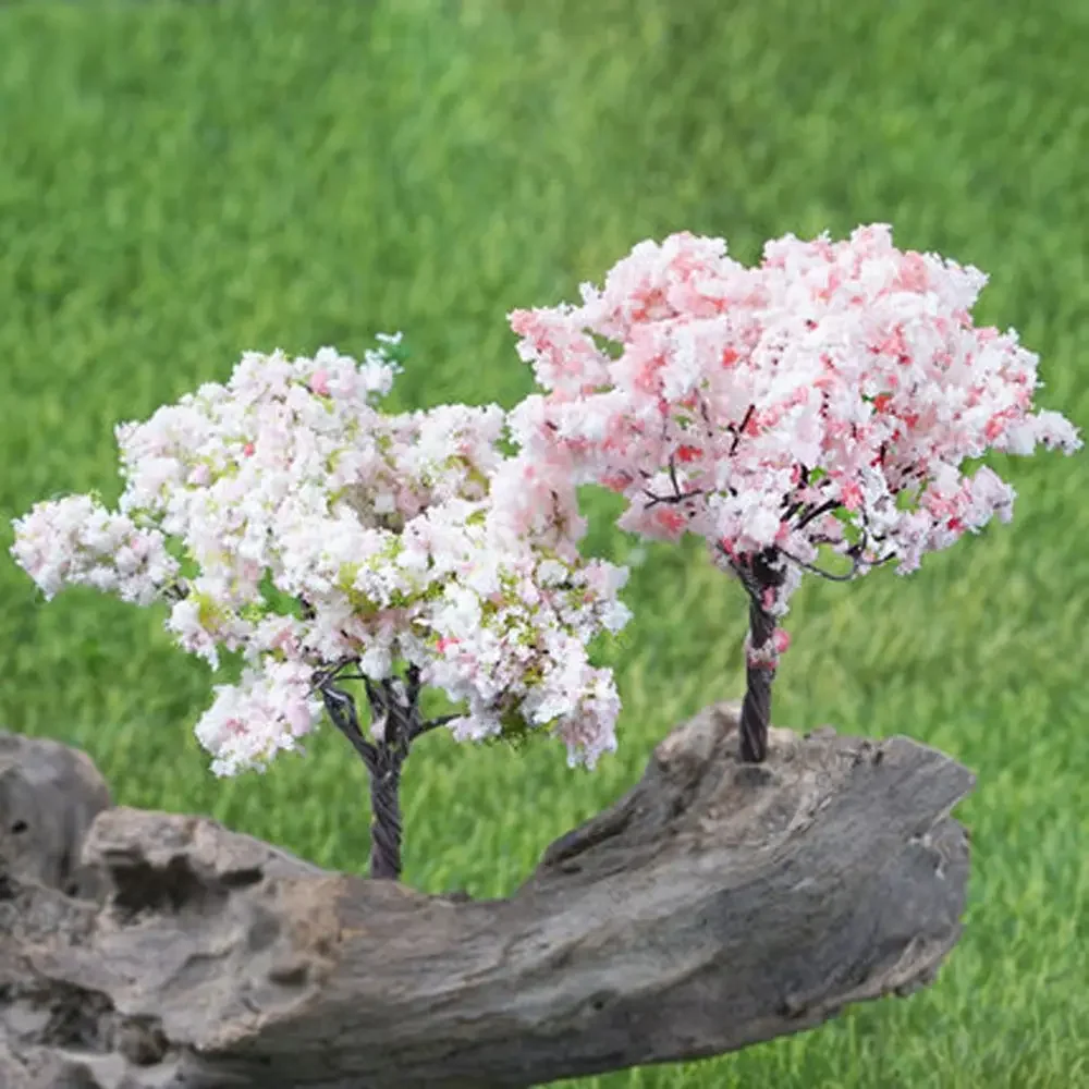

Sakura Miniatures Kawaii Micro Figurines Mini Simulation Trees Landscape for Garden Kawaii Cherry Desk Home Decoration