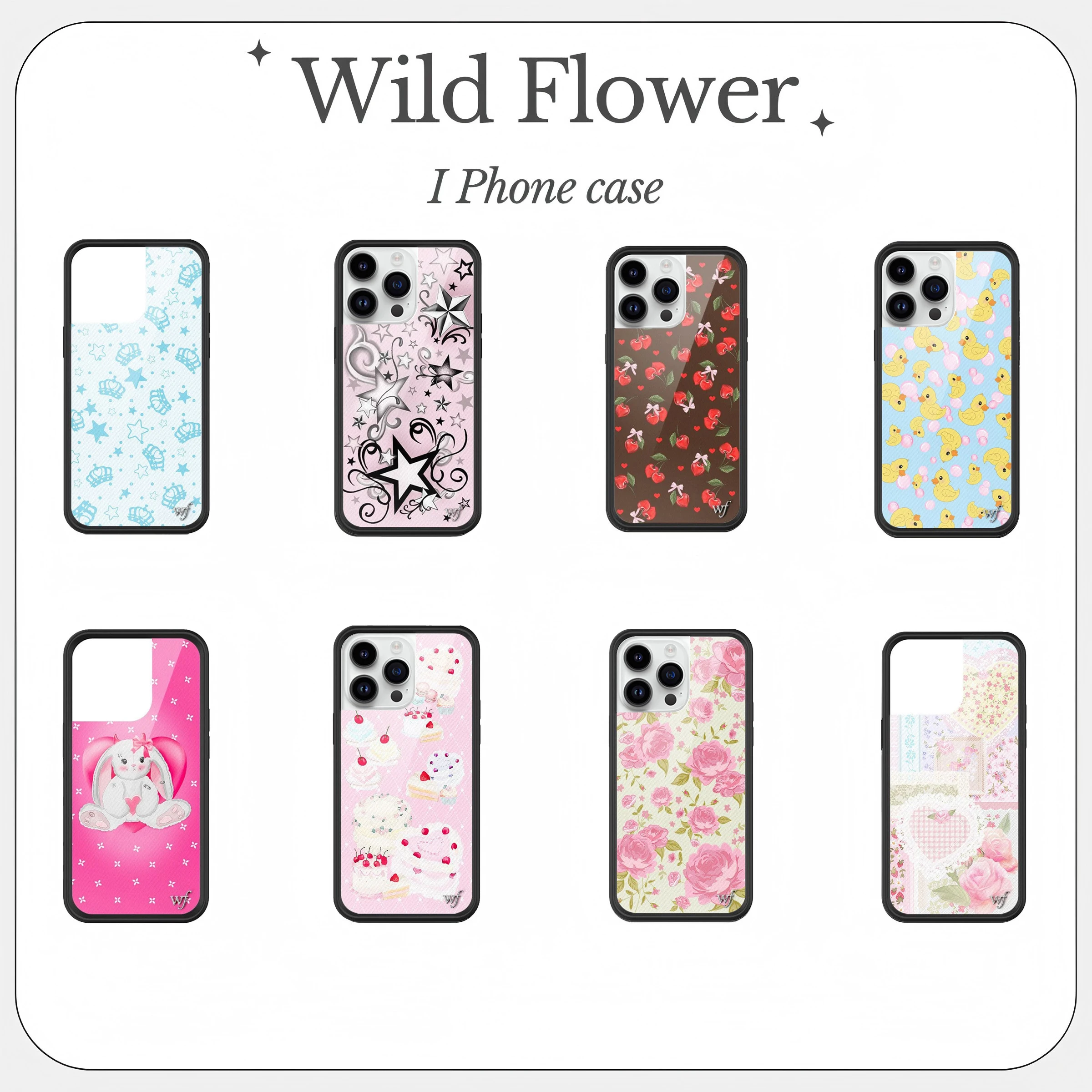 Charming Pink Wildflower 3D Cartoon Phone Case Cover