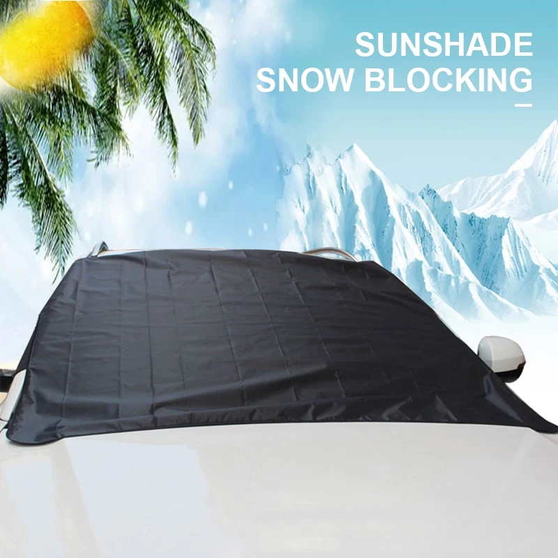Car Winter Windscreen Covers Windshield Frost Cover Ice Snow Shield Front Protector Portable Collapsible Exterior Cover