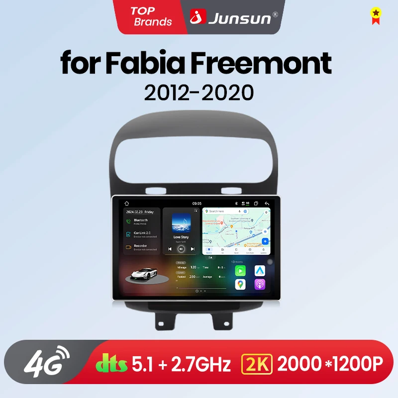 Junsun V3 Plus 2K Wireless CarPlay Android Auto Auto Intelligente Systeme Für Dodge Journey Fiat Freemont 2011-2020 Autoradio