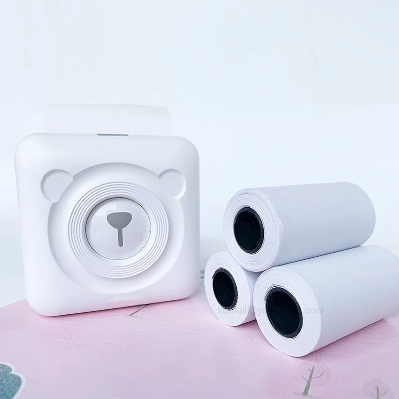 PeriPage 포켓 감열식 프린터용 자체 접착 프린트 스티커 용지 롤, 57x30mm, 4 롤