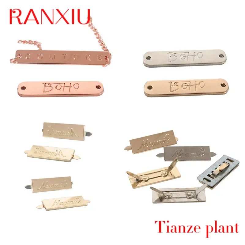

Custom Custom metal Clothing Labels Zinc alloy Logo Label for men clothing