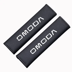 Enhanced Car Safety Belt Shoulder Strap Cover - Adjustable Seat Belt Comfort Accessory (Leather OMODA)