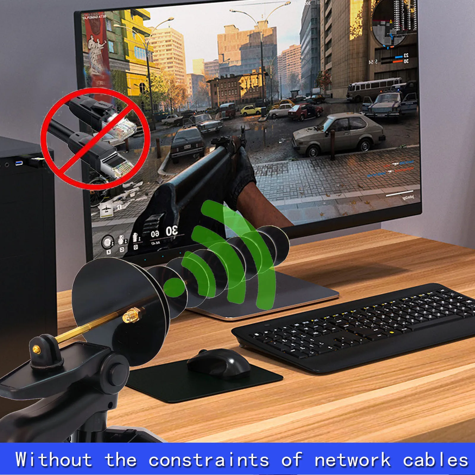 Long Range Receive or Transmit 2.4GHz WIFI yagi Directional Antenna USB Wireless Card Adapter PIC-E SMA Router