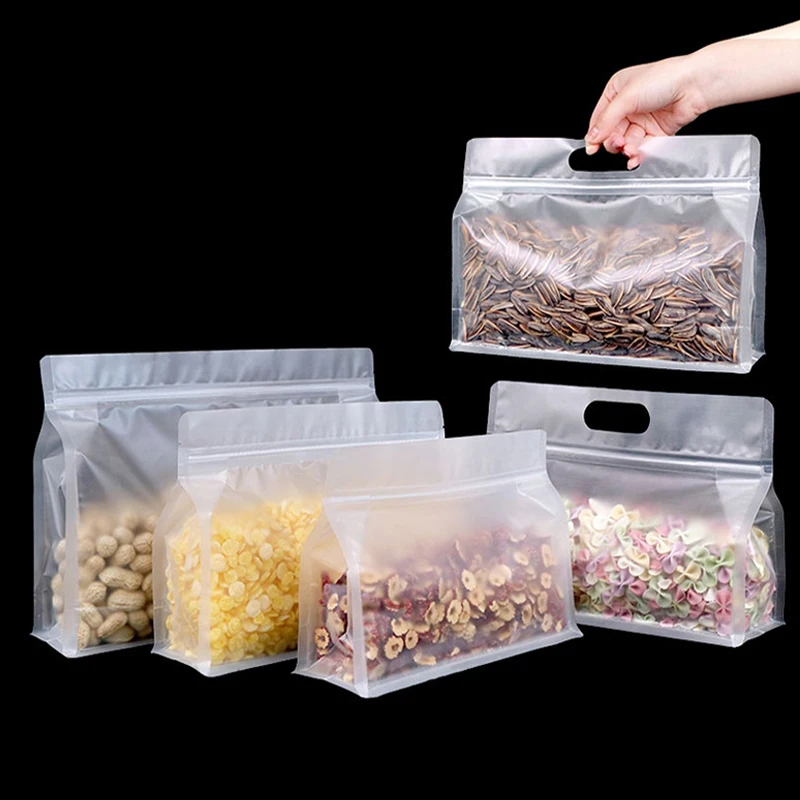 50 Pieces Octagonal Sealed Self Standing and Self Sealing Bags Frosted Food  Storage Packaging Dry Fruits Snacks Packa Hand Bag - AliExpress