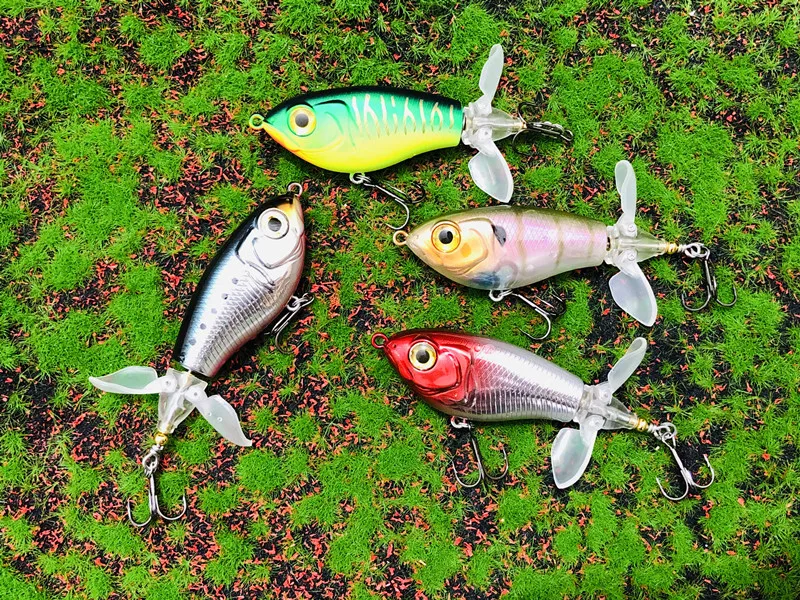 GREENSPIDER 75mm 8.8g 90mm 16g Popper Fishing Lure Topwater Floating Double  Propeller Soft Rotating Tail Hard Bait Bass Swimbait - AliExpress