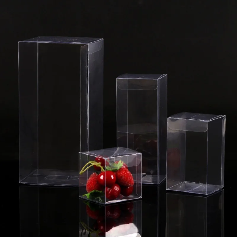 

New Clear Pvc Gift Boxes Transparent Display Box Packing Wedding Christmas Favor Chocolate Candy Apple Gift Favor Caandy Box