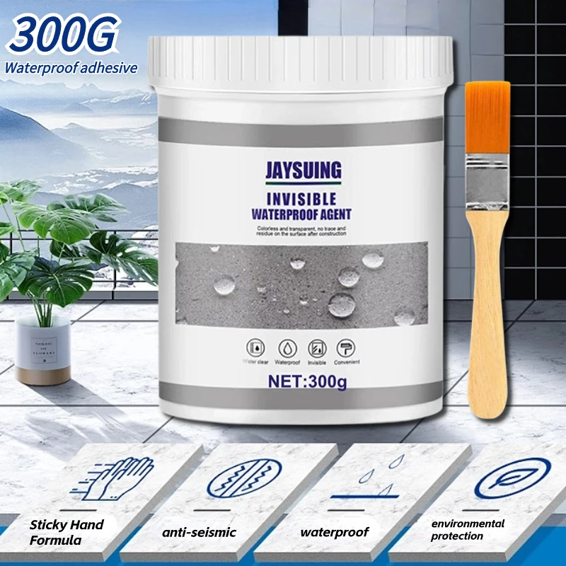 Водонепроницаемый герметик для покрытия, прозрачная невидимая паста, клей с кисточкой, клей для ремонта, домашней крыши, ванной комнаты, 30/100/300 г